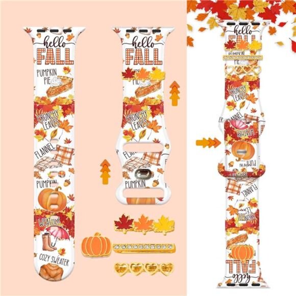 NEW Fall Pumpkin Apple Watch Band with Charms main image 5